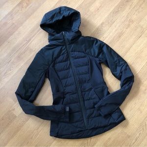 Lululemon down for it all jacket puffer jacket in black size 4